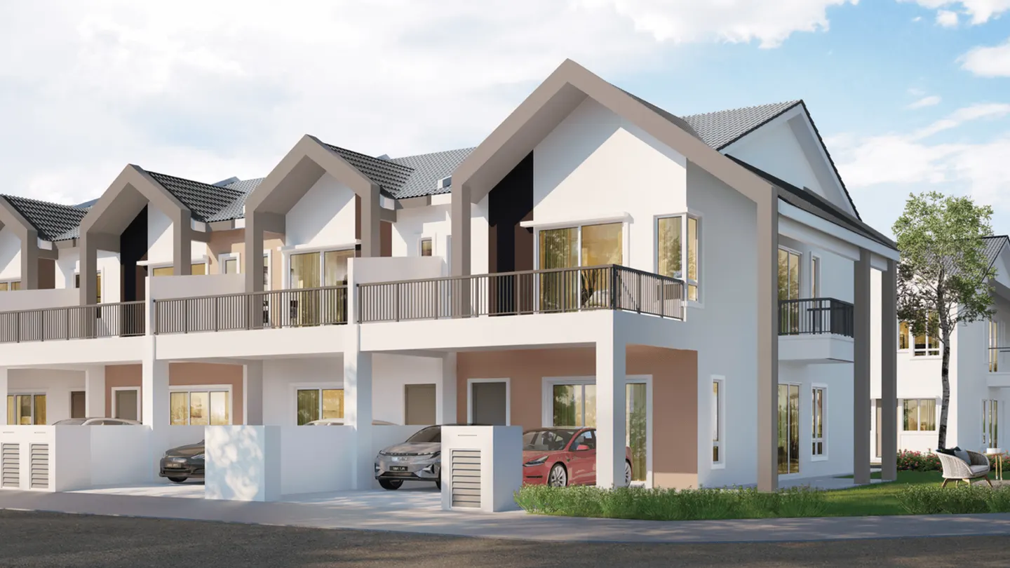 Klemeru 2 @ Ipoh — double-storey terrace house row exterior render